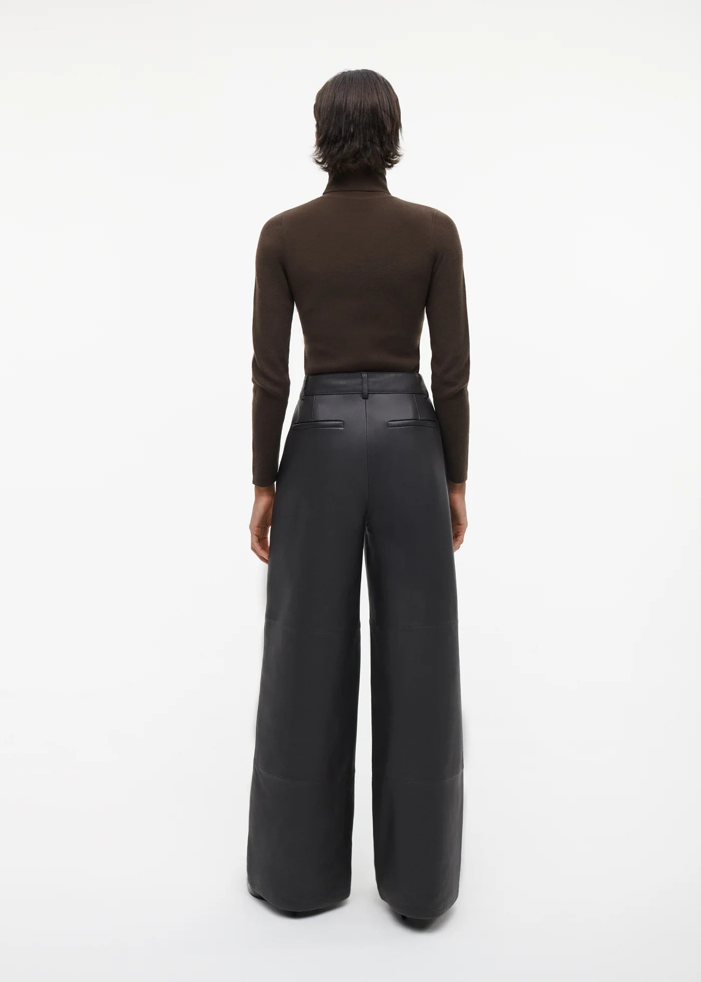 STUDIO AR | Leren wijde broek Tess