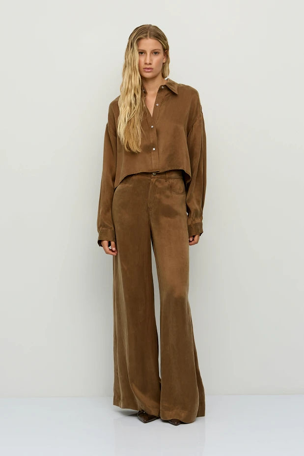 BSB | Suede wide-leg trousers