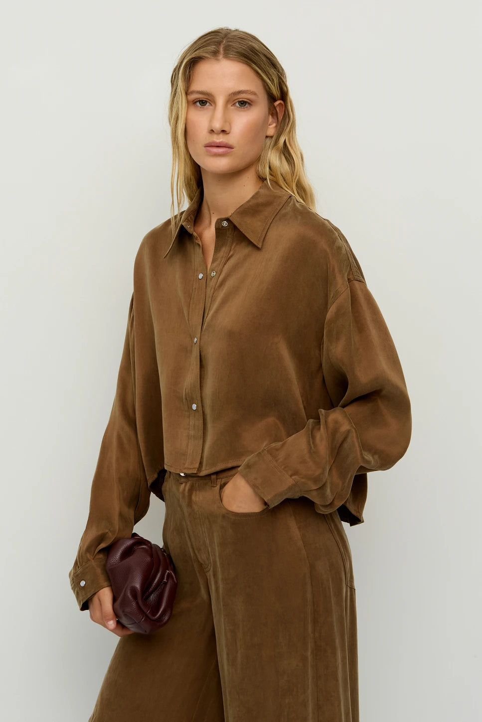 BSB | Suede cropped shirt