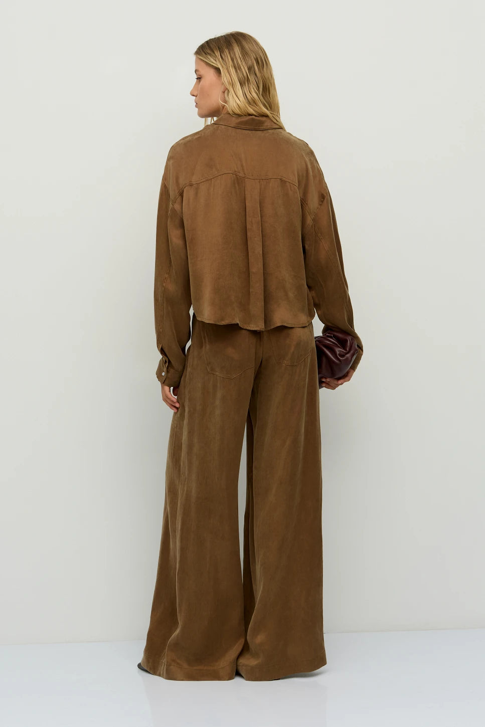 BSB | Suede wide-leg trousers
