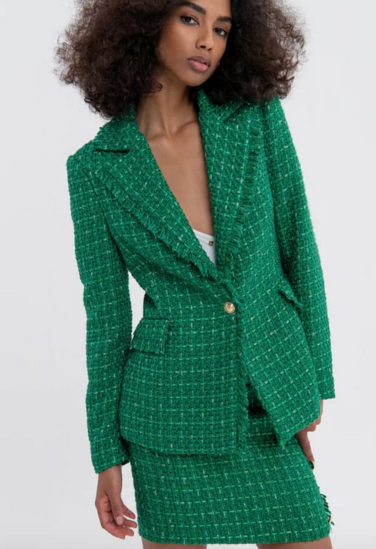 FRACOMINA | Green Boucle Skirt
